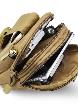 Тактична сумка - сумка для телефону, система molle органайзер тактичний з кордури. колір: койот6 фото