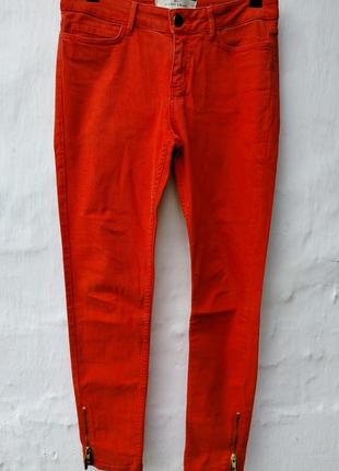 Стильные оранжевые джинсы скини с молниями malene birger 🍊