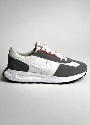 🔝⬆️ кроссовки nike boost sneakers grey серые с белым пена пятка