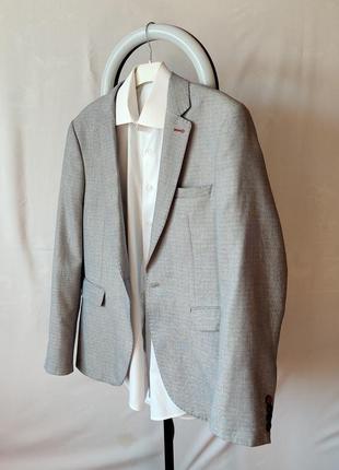 Пиджак мужской серый классический на выпускной костюм для офиса на свадьбы день рождения4 фото