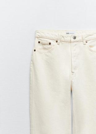 Молочные прямые straight джинсы zara5 фото