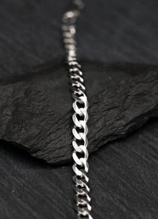 Мужской серебряный металлический браслет, цепочка на руку, стальной