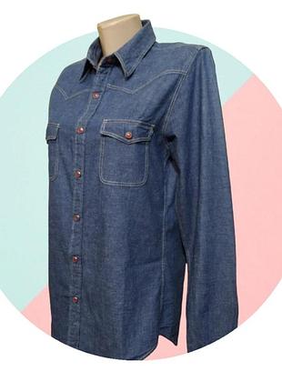 Джинсова сорочка котон + льон.