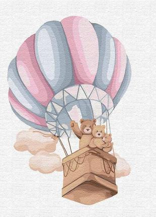 Картина по номерами повітряна куля 30 х 30 см ідейка kho2351 сімейний політ для дітей melmil