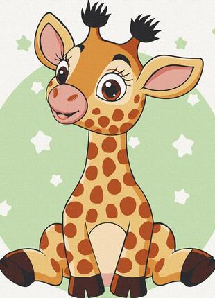 Картина по номерам жираф 30 х 40-acжирафик для детей melmil