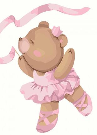 Картина по номерам ведмідь 30 х 30 см ідейка kho2345 балеринка для дітей melmil