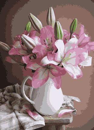 Картина по номерам цветы лилии в вазе 40 х 50 см artissimo pn7615 melmil