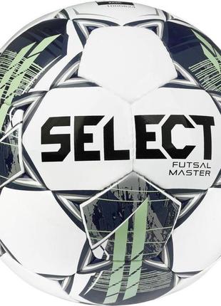 М'яч футзальний select futsal master v22 білий/зелений розмір 4 (104346-334-4)1 фото