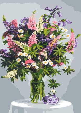 Картина по номерам цветы в вазе 40 х 50 см барви 0034п1 melmil