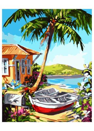 Картина по номерам лодочки на острове 40 х 50 см strateg va-3076 городской пейзаж по номерам melmil