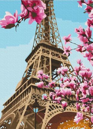 Картина по номерам brushme сакура в париже bs52836 міський пейзаж по номерам melmil