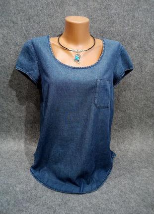 Джинсовая блуза с коротким рукавом 46 размера9 фото