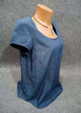 Джинсовая блуза с коротким рукавом 46 размера2 фото