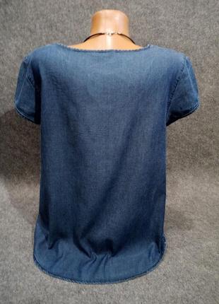 Джинсовая блуза с коротким рукавом 46 размера3 фото