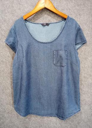 Джинсовая блуза с коротким рукавом 46 размера5 фото