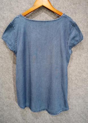 Джинсовая блуза с коротким рукавом 46 размера6 фото