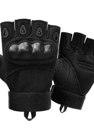 Тактичні рукавички 1977-3-5 з відкритими пальцями чорні