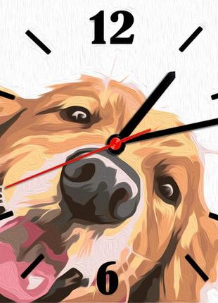 Картина по номерам часы собака "песик" 30*30 см melmil