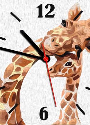 Картина по номерам годинник "жирафи" 30*30 см melmil