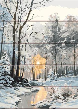 Картина по номерам на дереві "зимовий ліс" 30*40 см melmil