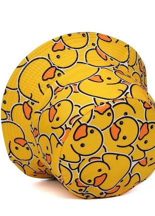 Панама двухсторонняя жёлтый утёнок (duck, кря-кря, утка, уточка) 2, унисекс wuke one size4 фото