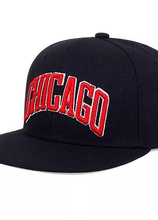 Кепка снепбек chicago (чикаго) с прямым козырьком, унисекс wuke one size