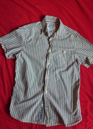 Фирменная английская хлопковая рубашка рубашка mantaray,размер xs-s.