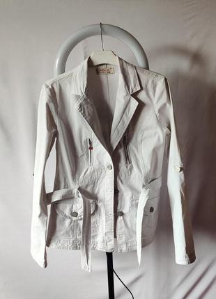 Жіночий піджак жакет білий весняний легкий фірмовий бренд mes блейзер вінтаж ретро1 фото