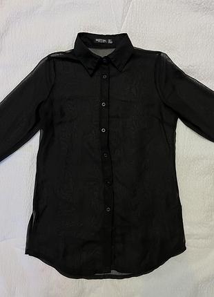 Блуза полупрозрачная на пуговицах