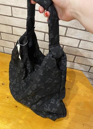 Новая чёрная лёгкая текстильная большая сумка на плечо хобо2 фото