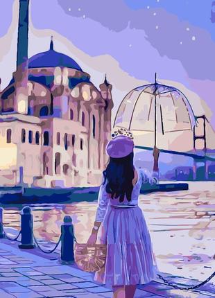 Картина по номерам девочка с зонтиком 40 х 50 см sy6293 strateg городской пейзаж melmil