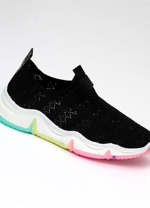 Женские черные мокасины