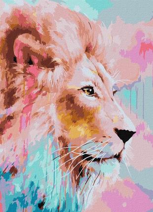 Картина по номерам лев "рожевий лев" ідейка kho4399 40х50 см melmil