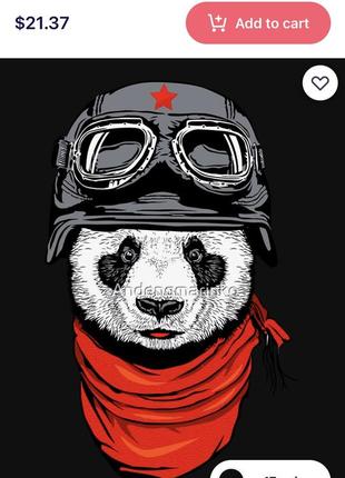 Футболка 3d принт панда pilot panda купити нова м3 фото