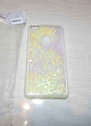 Чехол glitter для huawei nova lite жидкий блеск3 фото