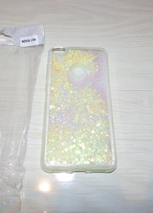 Чехол glitter для huawei nova lite жидкий блеск5 фото