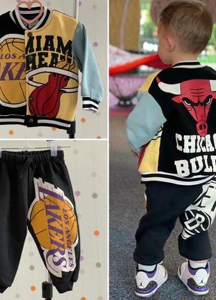 Детский спортивный костюм zara/бомбер зара/детский спортивный набор/chicago bulls/12-18 месяцев/1 год