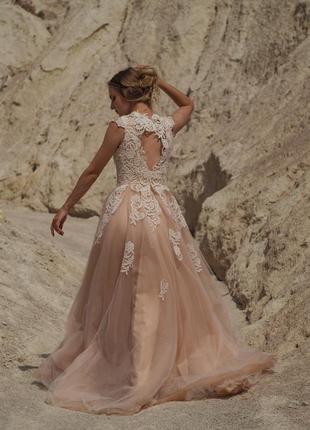 Свадебное платье бохо кремовое айвори