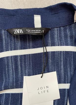 Блуза сорочка синя смугаста zara 6