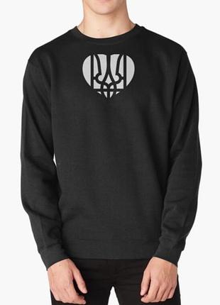 Свитшот толстовка унисекс с патриотическим принтом герб в сердце украина