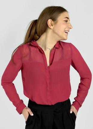 Блузка bershka 0866/448/601 бордовая s