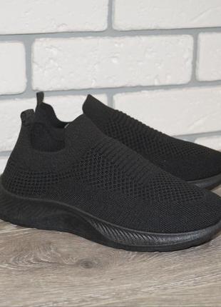 Кросівки текстильні чорні підліткові, розміри: 38