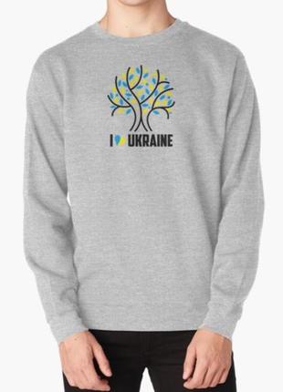 Свитшот толстовка унисекс с патриотическим принтом i`ukraine дерево