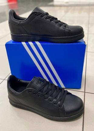 Кроссовки adidas stan smith (all black)2 фото