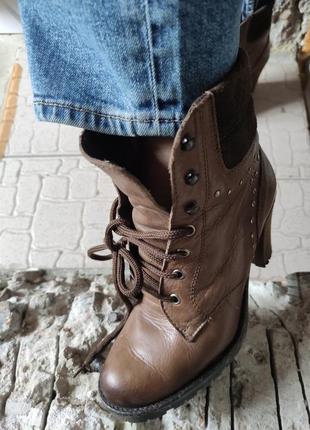 Кожаные коричневые ботинки6 фото