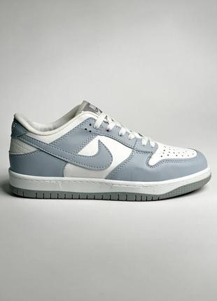 🔝🆕 топовые nike sb dunk кроссовки кеди кожа мужские кожаные кроссы белый с серо гулубым