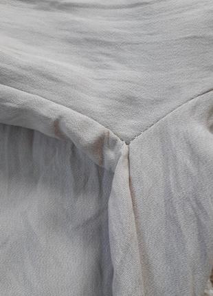 Стильные комфортные бежевые широкие штаны на резинке,  высокая посадка,  италия,  р. s-l10 фото