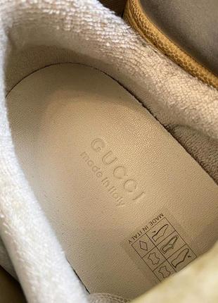 Женские серые кожаные кроссовки в стиле  гуччи гучи gucci screener gg с текстильными вставками5 фото