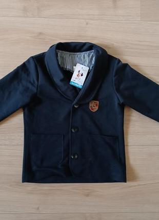 Удобный пиджак для мальчика/кофта на пуговицы/ пиджак с логотипом porache2 фото