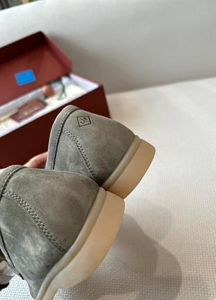 Женские серые хаки зеленые замшевые лоферы loro piana summer walk ботинки лоро пиана...
